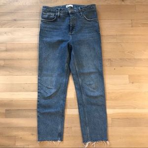 Zara straight leg cropped jeans